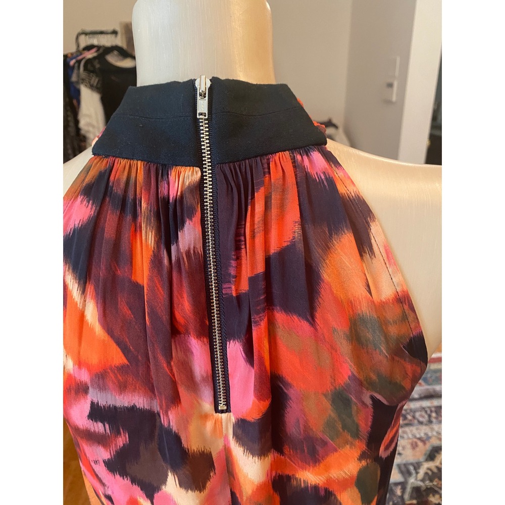 Tart Collections Womens Orange Pink Abstract Halter Neck Blouse Small - Picture 9 of 11